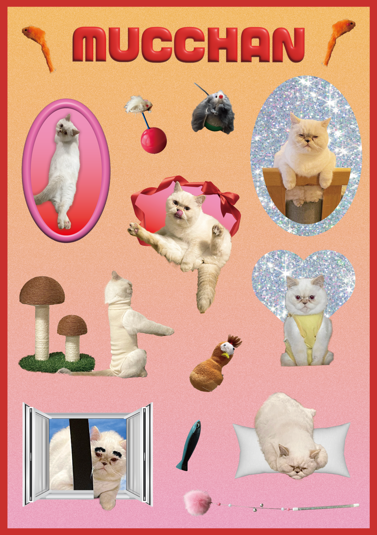 mucchan sticker sheet (Real cat)